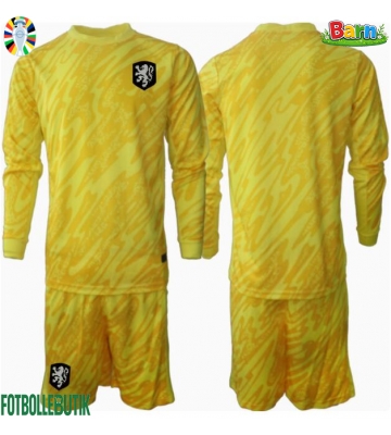 Nederländerna Målvakt Bortaställ Barn EM 2024 Långärmad (+ Korta byxor)